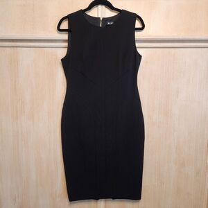 nwot DKNY Women's Black Sleeveless Sheath Dress Sz 8